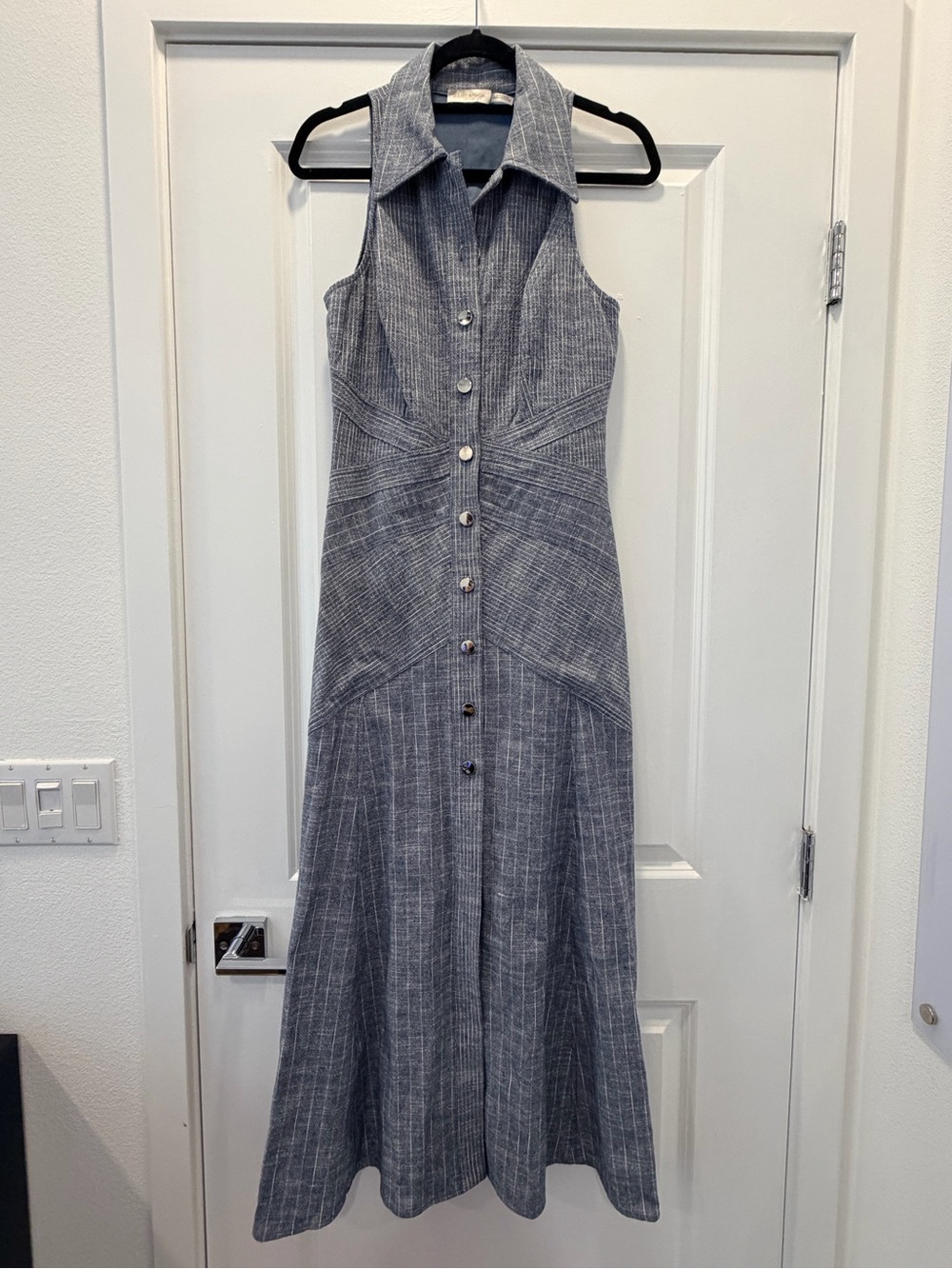 Ramy Brook Sleeveless Button-Front Maxi Dress in Gray